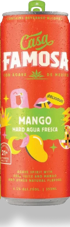 Casa Famosa Mango Hard Agua Fresca can