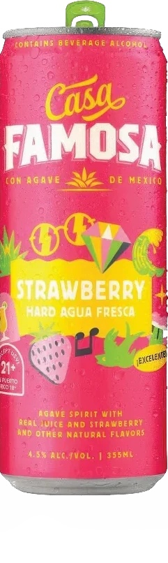 Casa Famosa Strawberry Hard Agua Fresca can